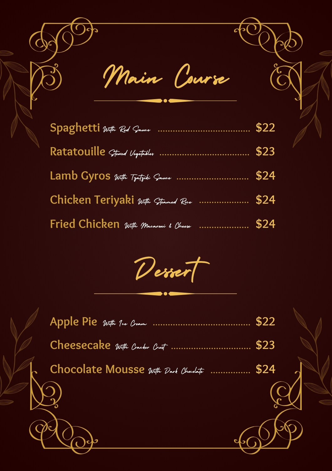 Menu page 4