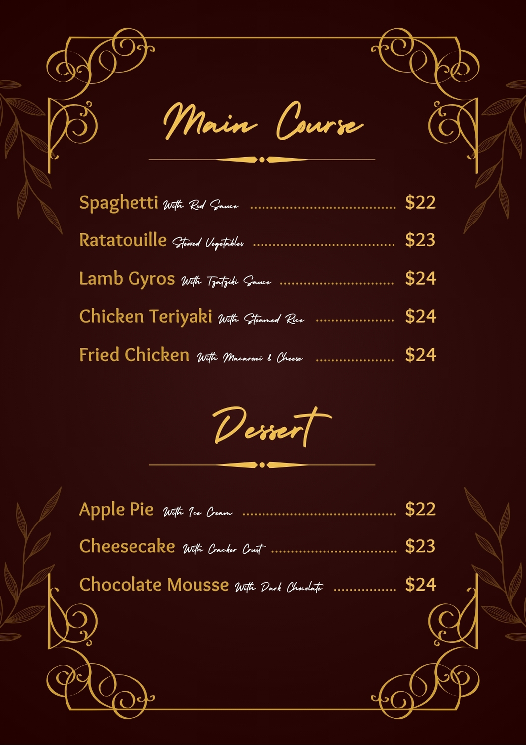 Menu page 7